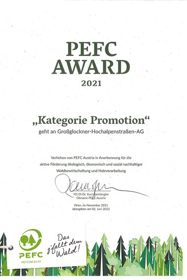 2021 PEFC Award Kategorie Promotion | © grossglockner.at